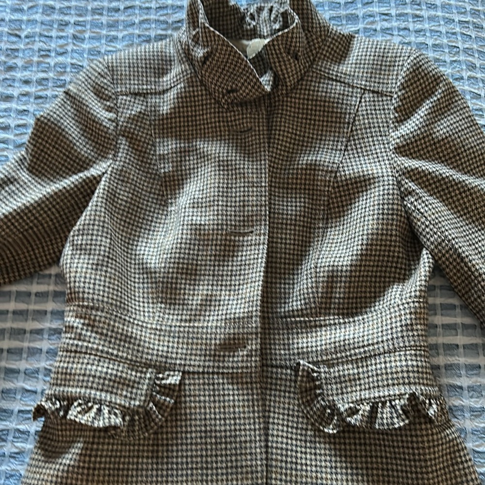Jcrew rare brown houndstooth wool blazer. Size 8. 100%wool. Linings acetate - Picture 9 of 9